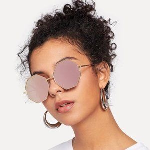 NEW - Geometric Lens Mirrored Sunglasses
